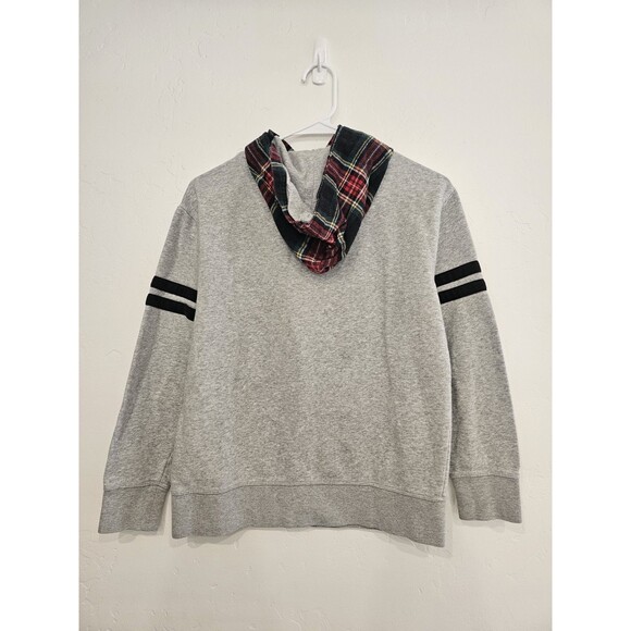GAP Kids Pullover Hoodie Youth Size XL Grey Plaid Hood Vintage - Picture 2 of 6